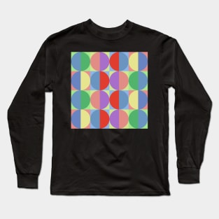 mid century retro colorful pattern Long Sleeve T-Shirt